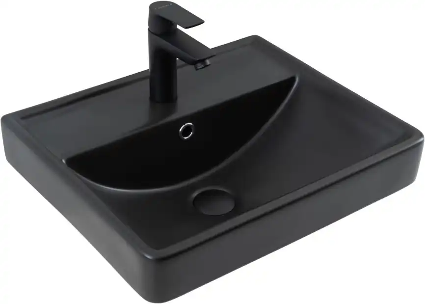 Раковина Aquanet Ирис 50 329246 прямоугольная, Черная матовая фото 1