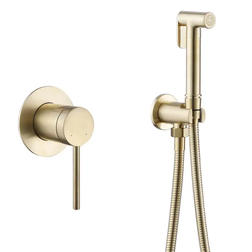 Смеситель ABBER Emotion AF8825G с гигиеническим душем, золото матовое фото 1