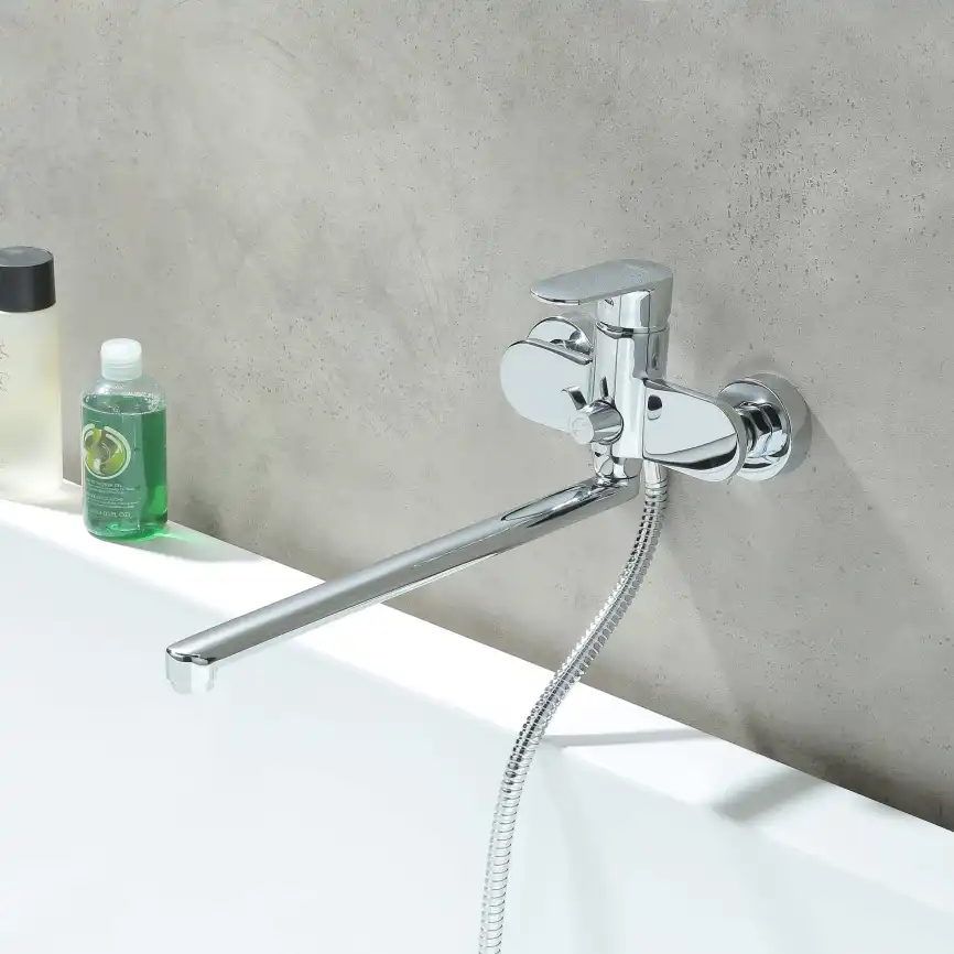 Смеситель для ванны Aquatek Ника AQ1842CR с длинным изливом, Хром фото 8