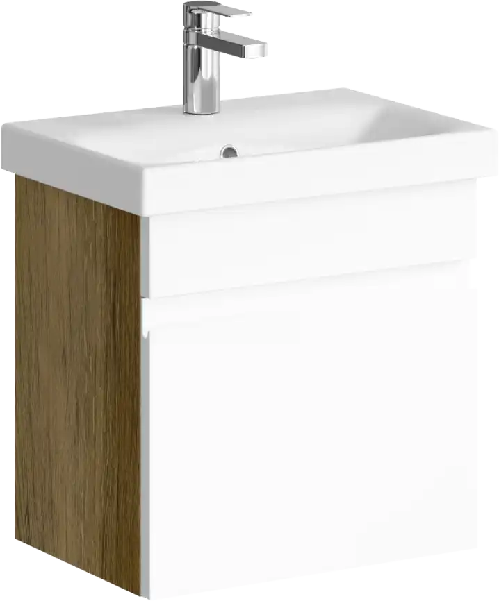 Тумба с раковиной подвесная Aqwella Smart 50 см, SRT0105DB, цвет Дуб балтийский фото 1