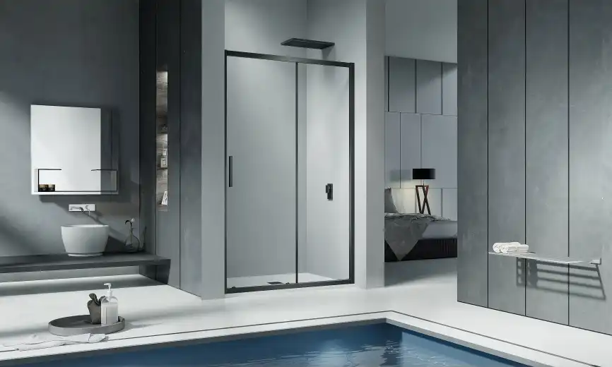 Душевая дверь Good Door Cofe WTW-120-C-B, КФ00011, профиль Черный, стекло Прозрачное фото 1