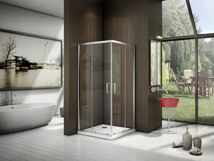 Душевой уголок Good Door LATTE CR-90-C-WE профиль Белый стекло прозрачное фото 1