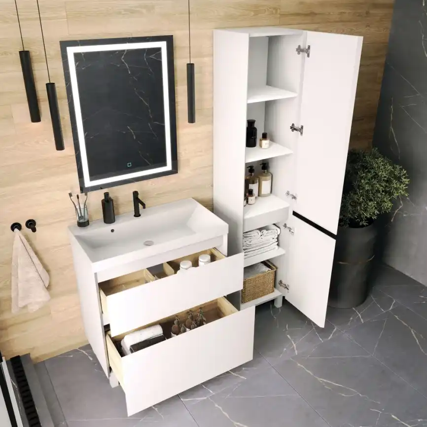 Шкаф-пенал FAURAplus Лаура 40 напольный, Белый матовый фото 2