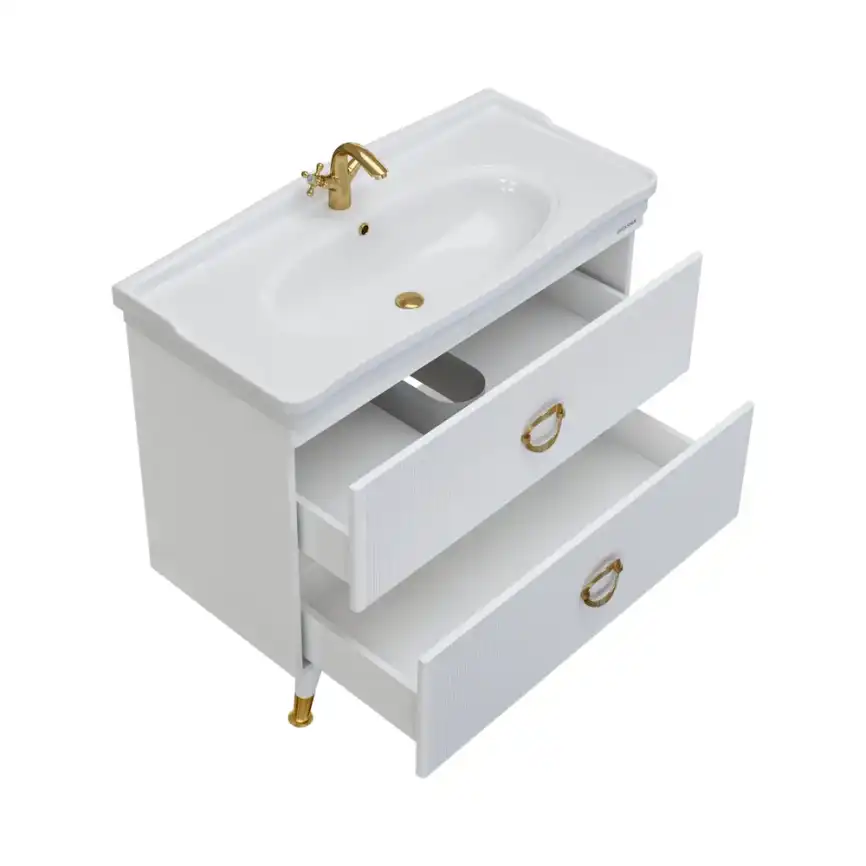 Тумба под раковину Grossman Атрио 105 напольная, белая глянцевая (1010501) фото 5