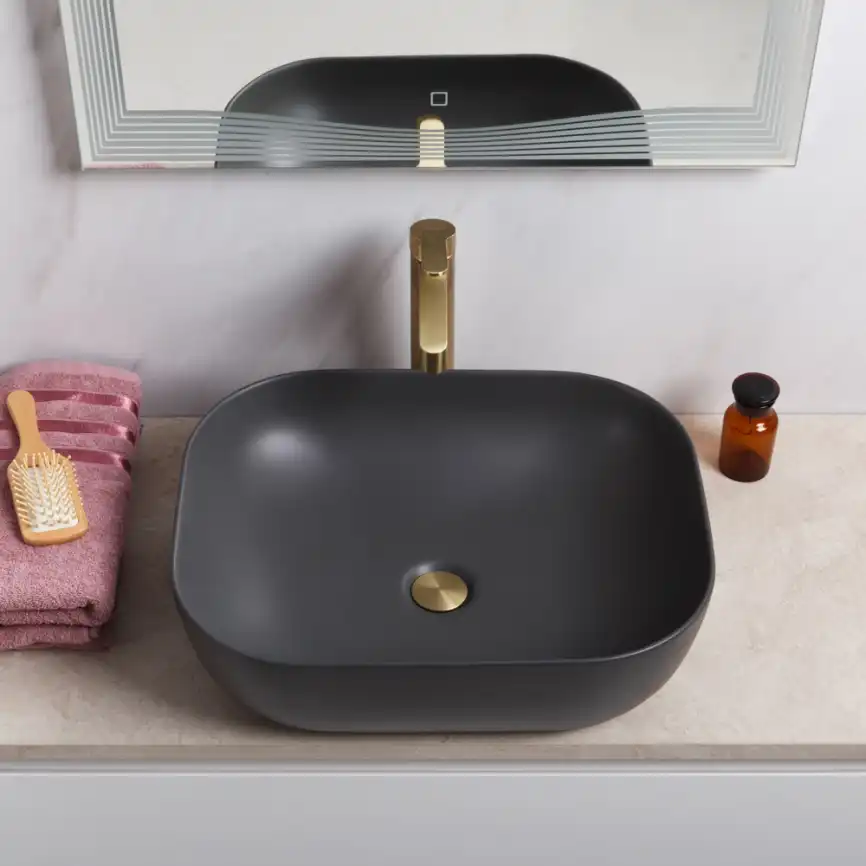 Раковина накладная BelBagno 500х400х140 BB1302-H311, цвет Серый фото 2