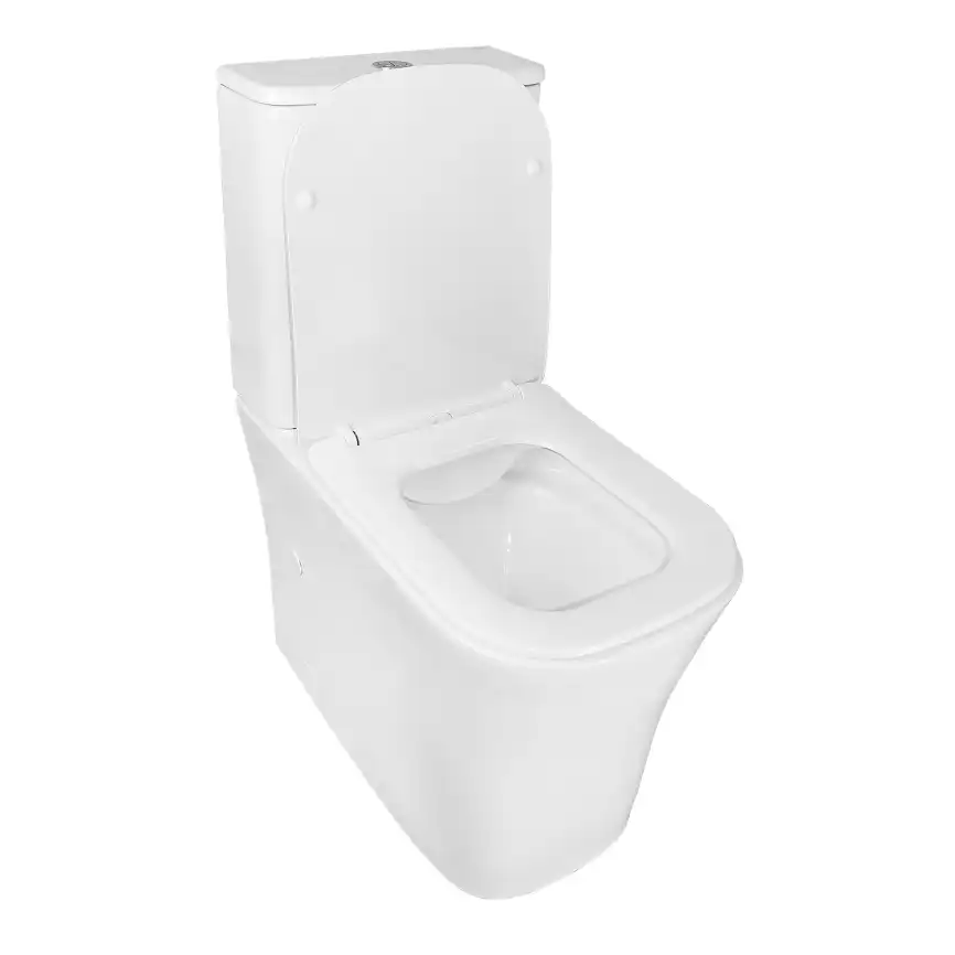 Унитаз-компакт Azario ANTEO SQUARE AZ-1218A напольный, безободковый, с бачком и сидением микролифт, цвет белый фото 3