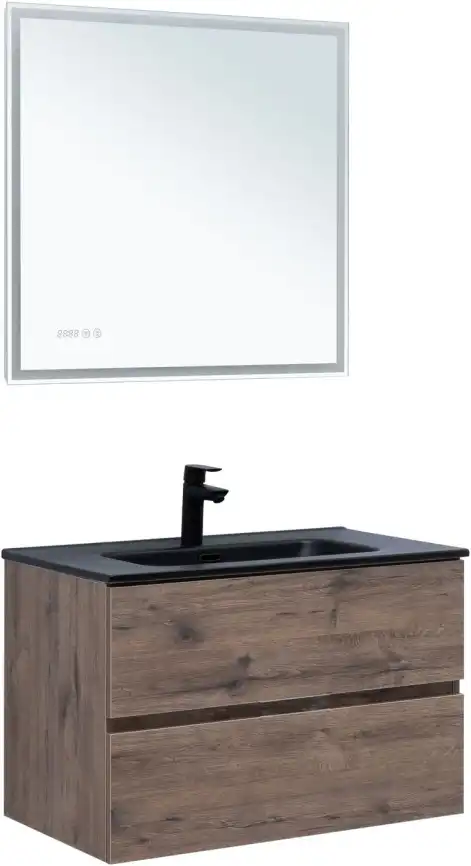 Тумба под раковину Aquanet Алвита New 80 2 ящика, дуб веллингтон табак 334186 фото 7