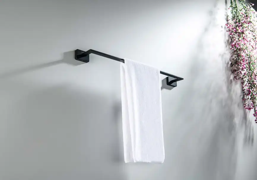 Держатель полотенец 450 мм Aquatek Либра AQ4320MB, Черный матовый фото 3