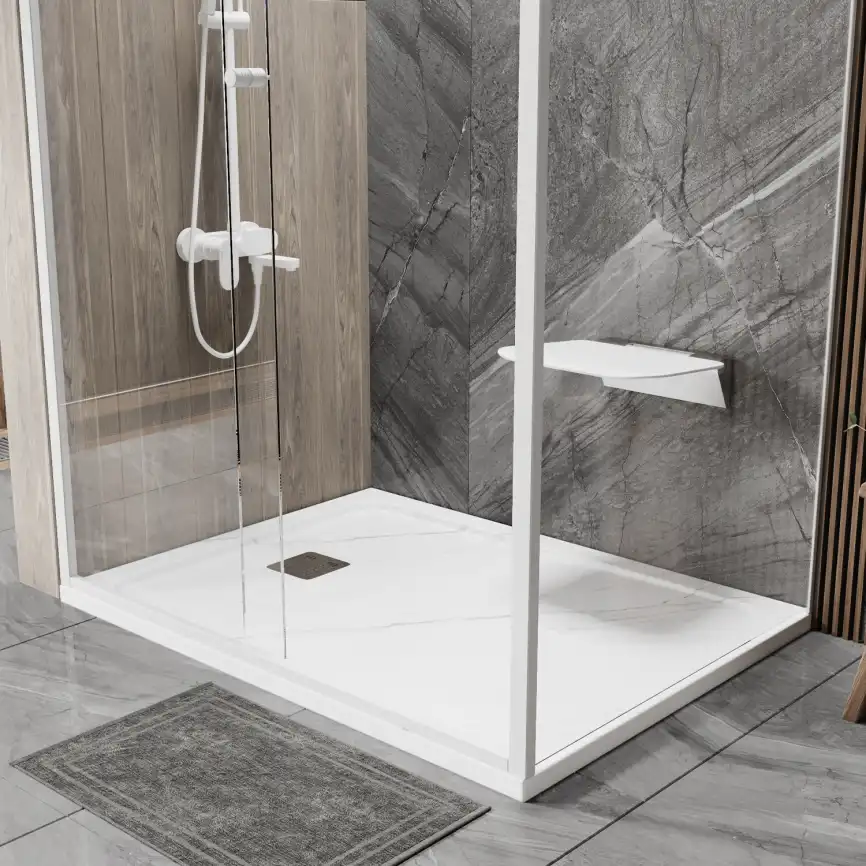 Душевой поддон WasserKRAFT Rhin 44T 120х90 из искусственного камня 44T07 Белый фото 2