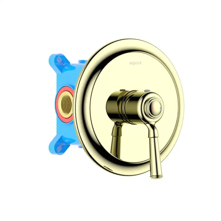 Смеситель для душа Aquatek Классик AQ1566PG встраиваемый, с внутренней частью, Полированное золото фото 1