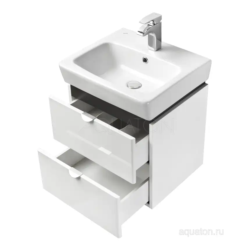 Тумба под раковину Aquaton Скай PRO 50 1A238001SY010 подвесная цвет, белый глянец фото 5