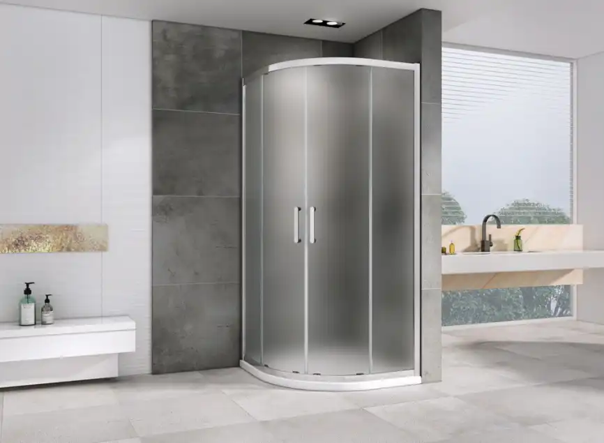 Душевой уголок ABBER Schwarzer Diamant 80х80 см, AG01080M, профиль хром, стекло матовое фото 2