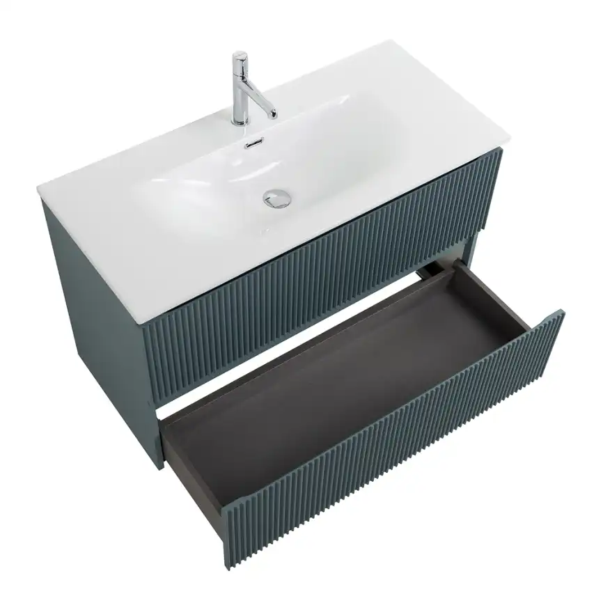 Тумба под раковину BelBagno UNO-1000-2C-SO-AO подвесная, Голубой Матовый фото 4