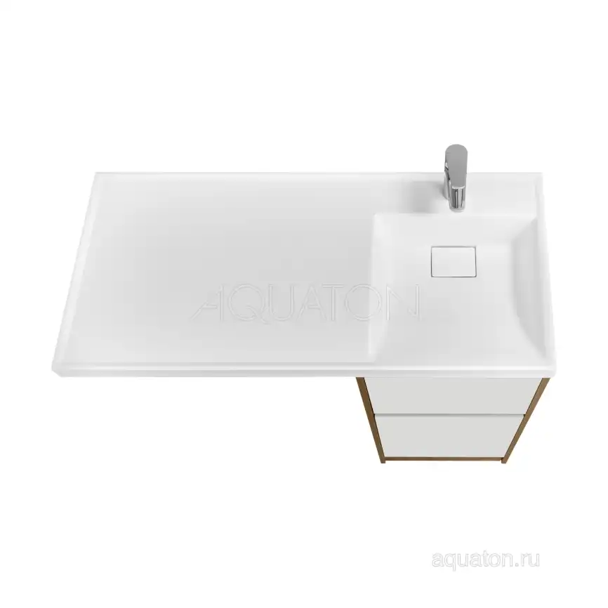 Тумба под раковину Aquaton Лондри 100 под стиральную машину без фасада 1A267001LHDR0 напольная цвет, дуб рустикальный фото 7