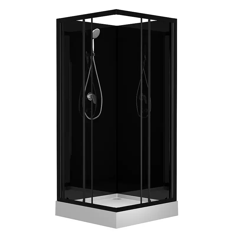 Душевая кабина Loranto NEO 90x90x190 с низким поддоном 15см, профиль черный-матовый, CS-21801BP фото 2