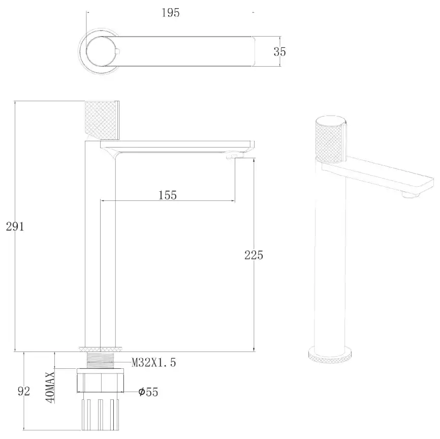 Смеситель для накладной раковины Allen Brau Liberty 5.33002-00, однорычажный, высокий, Хром фото 2