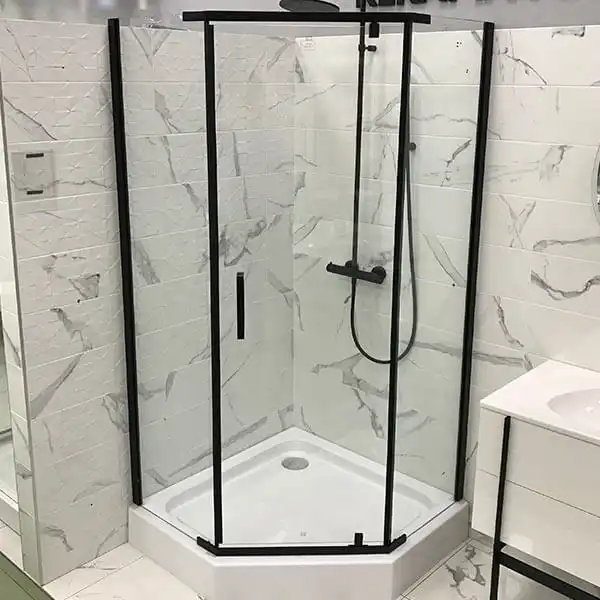 Душевой уголок AVS Трапеция 90x90 профиль черный матовый, стекло прозрачное, 803-0023-195-9090-BM-T фото 5