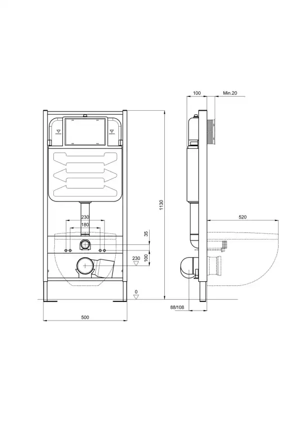 Комплект унитаза с инсталляцией Aquatek Set Aquatek Вега cmp-013 с сиденьем Микролифт и Белой клавишей смыва фото 8