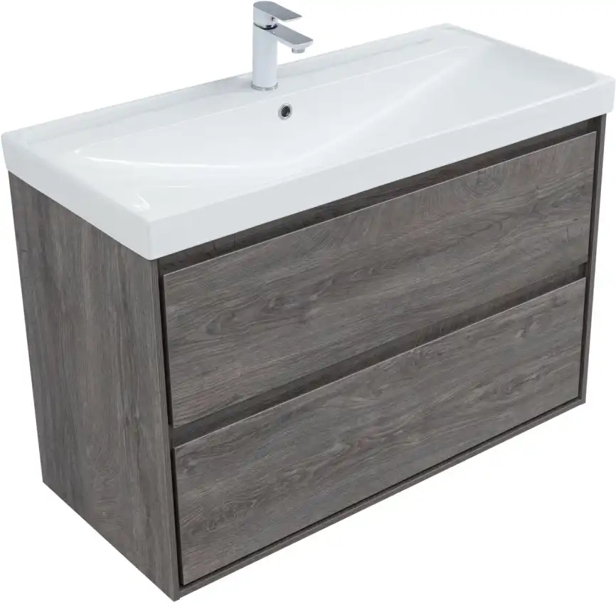 Тумба под раковину Aquanet Милан 100 дуб рошелье, подвесная, 336375 фото 12