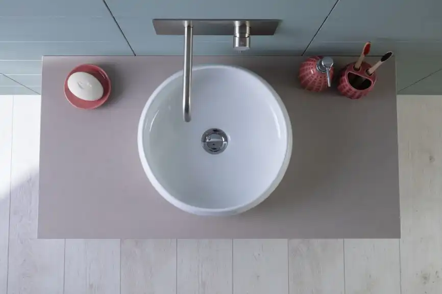 Раковина накладная Aquanet ROUND-1 36х36х13 круглая, Белая глянцевая фото 5