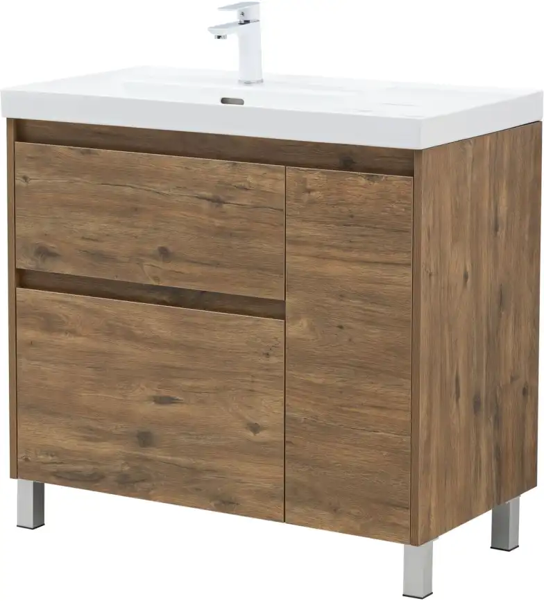 Тумба под раковину Aquanet Nova Lite 2.0 90 напольная, дуб рустикальный, левая, 346346 фото 8