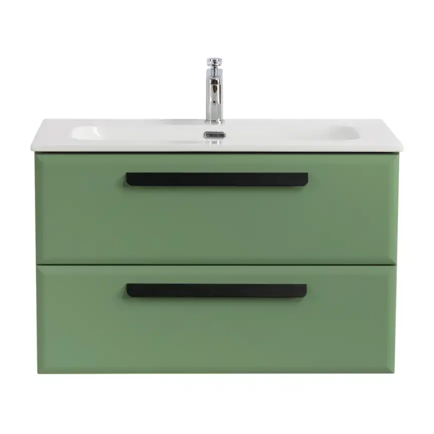 Тумба под раковину Cezares ECO-CER-N 80 см, ECO-CER-N-800-2C-SO-PS-P (без ручек), Фисташковый софт фото 1