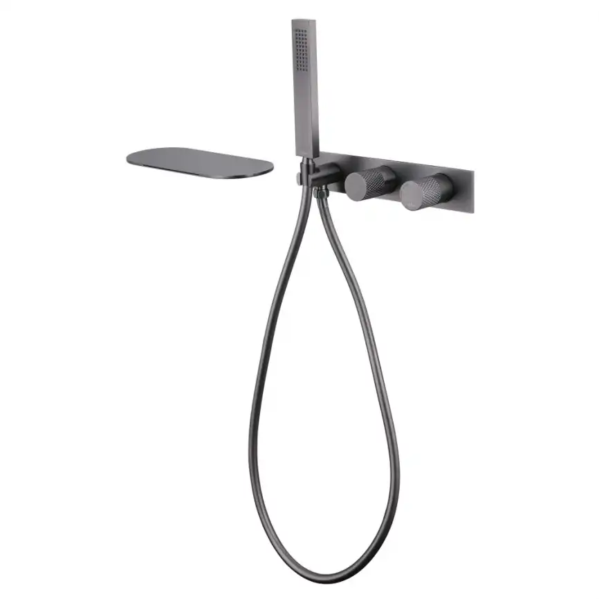 Смеситель для ванны с душем Abber Rund AF8731NG встраиваемый, с внутренней частью, Никель фото 2