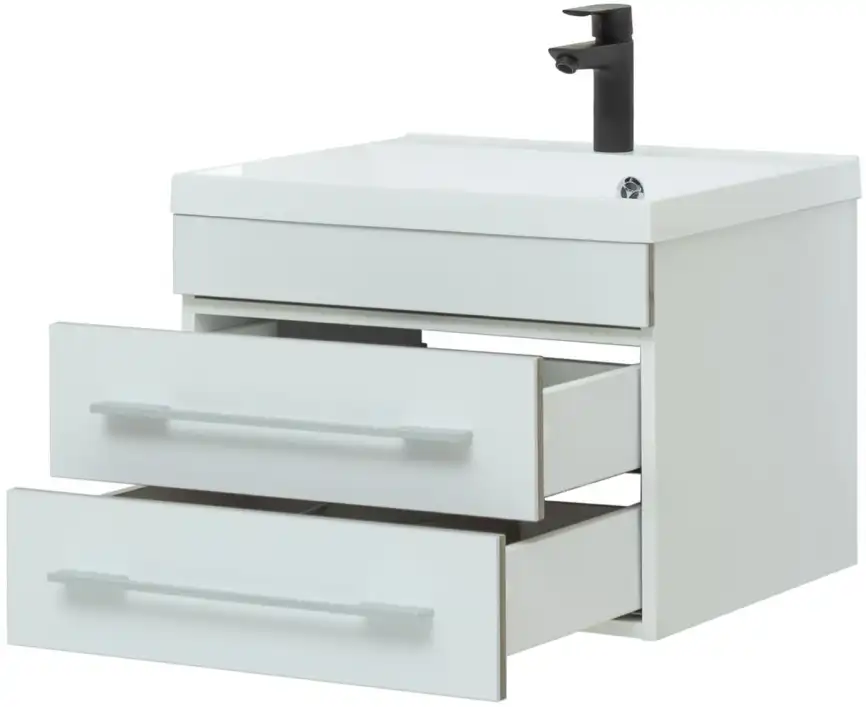 Тумба под раковину Aquanet Верона 58 белый (подвесная 2 ящика) 176667 фото 5