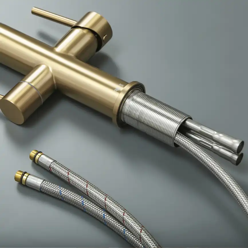 Смеситель для кухни с гибким изливом AVS PureRiver брашированное золото, 811-170-BG фото 11