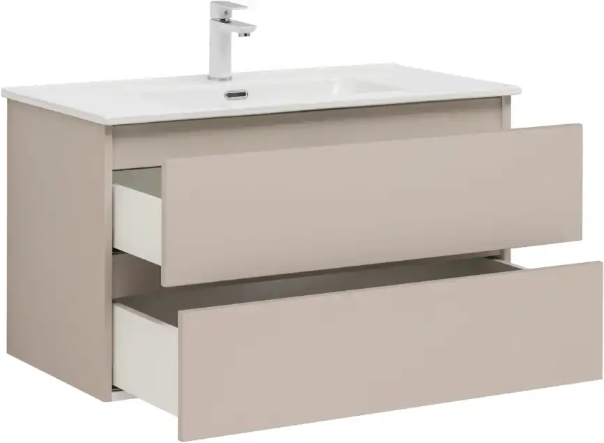 Тумба под раковину Aquanet Вега 2.0 90 бежевый, подвесная, 337944 фото 12