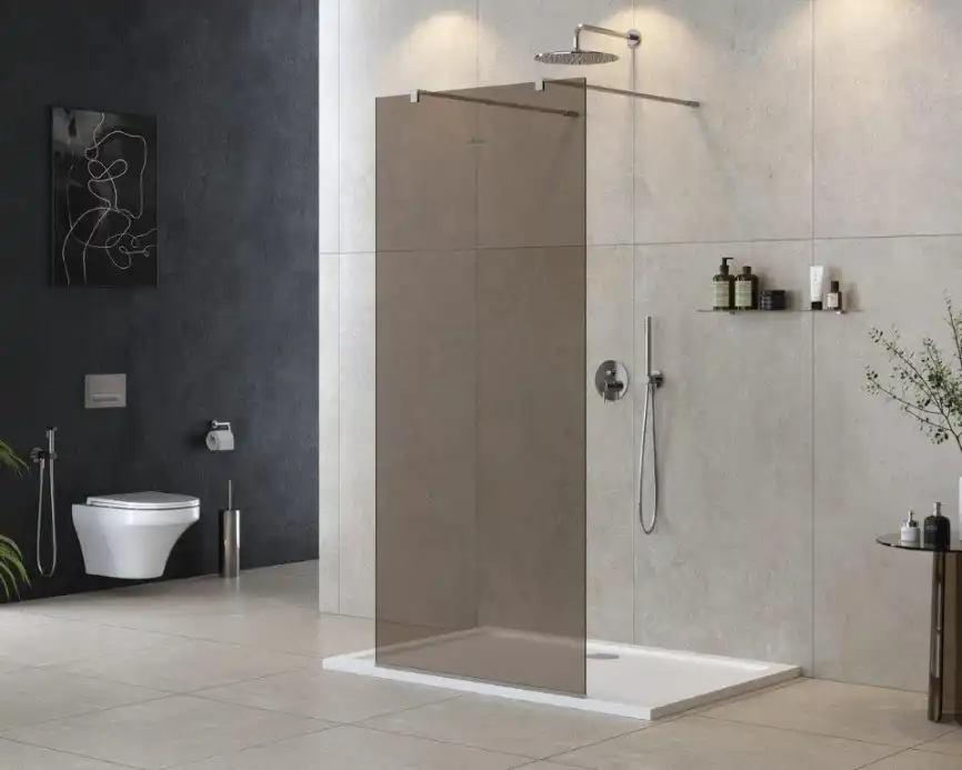 Душевая перегородка CEZARES LIBERTA-L-2-100-120-BR-Cr стекло Tонированная бронза, профиль Хром фото 1