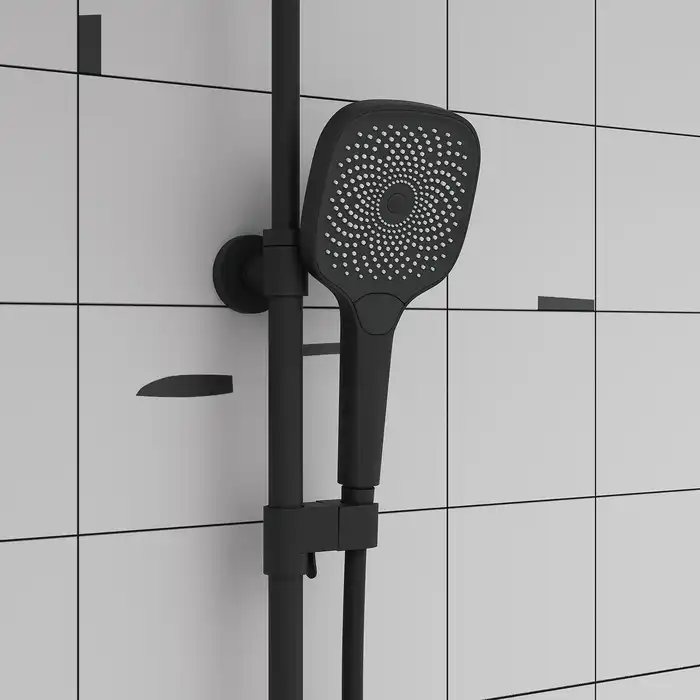 Душевая система для душа IDDIS SpaHome SPHBLTKi06 с термостатом цвет, Матовый черный фото 16