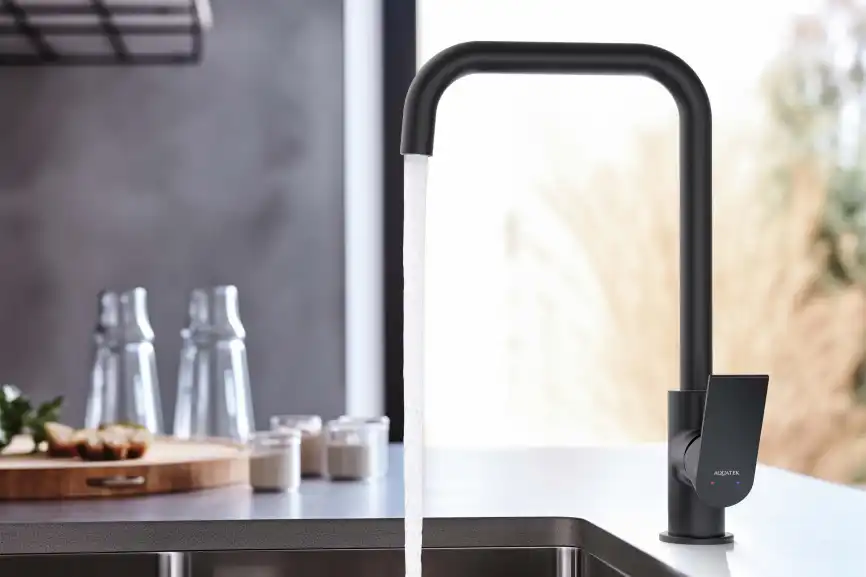 Смеситель для кухни Aquatek Лира AQ1480MB, Черный матовый фото 5