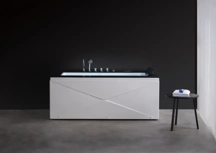 Акриловая ванна Gemy G9258 180х100 с гидромассажем, прямоугольная фото 7