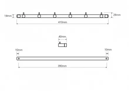 Планка с 6 крючками 41 см BEMETA NEO Нержавеющая сталь 104606115 фото 2