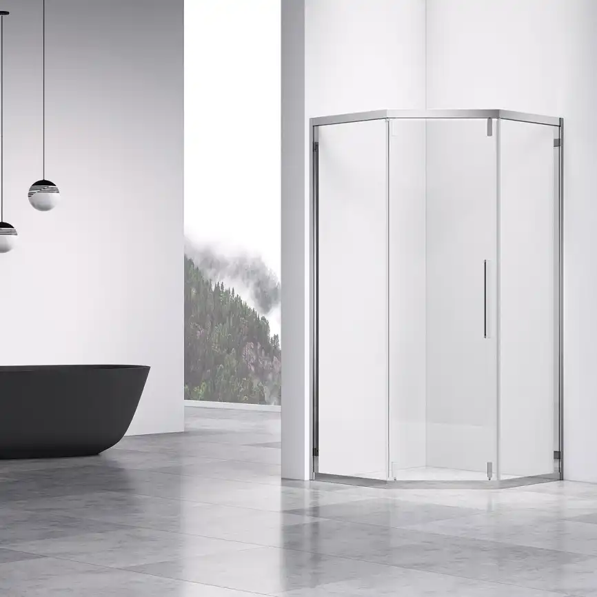 Душевой уголок Vincea Show 100х100 VSP1-4SH100CL, профиль хром, стекло Прозрачное фото 1