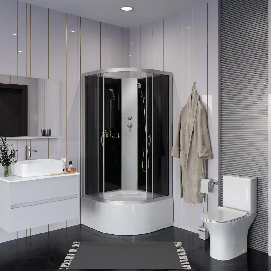 Душевая кабина Niagara Classic 90х90х200 NG-2508-14BK высокий поддон, без гидромассажа, 25081434BK фото 2