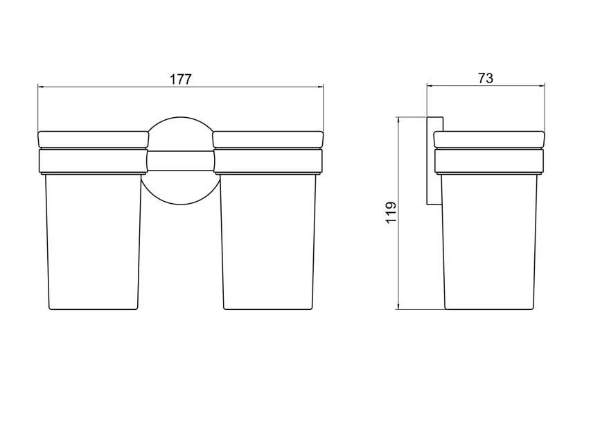 Стакан для ванной Aquatek Европа AQ4117MB двойной, Черный матовый фото 2