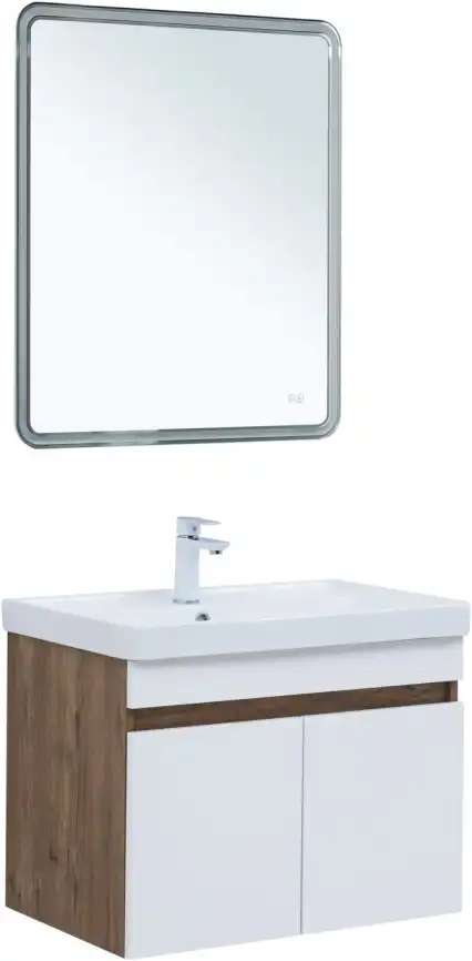 Тумба под раковину Aquanet Оптима 80 дуб рустикальный/белый сатин, 344793 фото 8