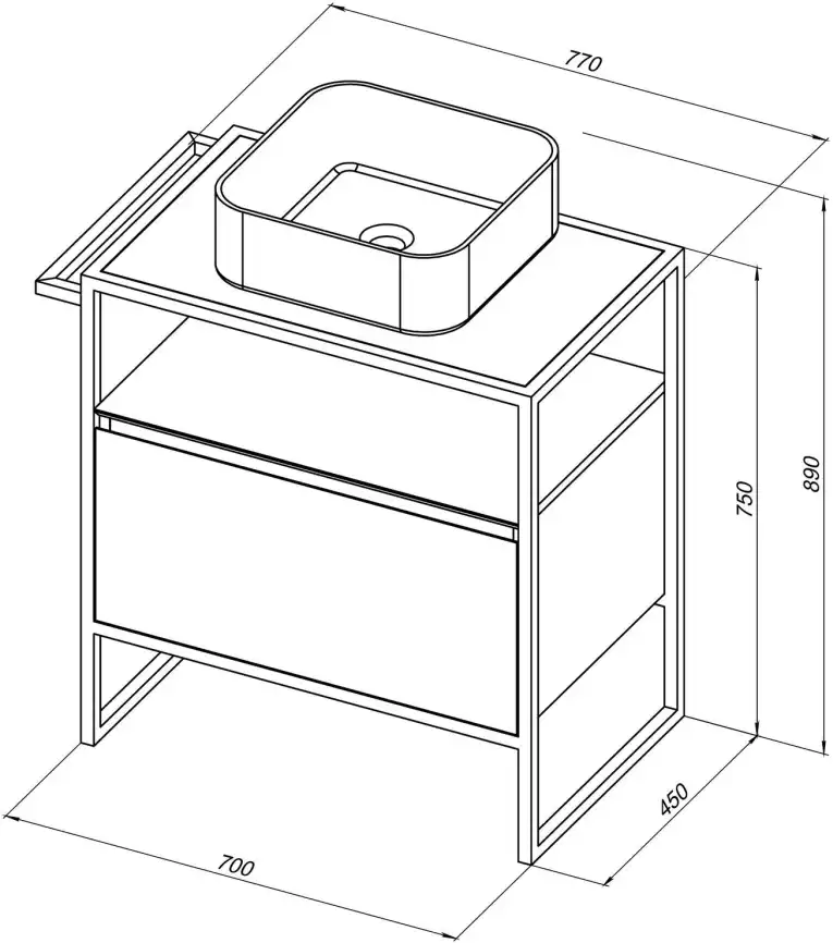 Тумба под раковину Allen Brau Priority 70 1.31001.PWM папирус матовый фото 2