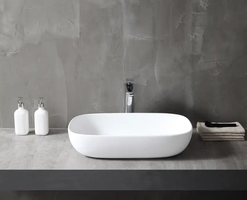 Раковина накладная ABBER STEIN 60х40х13 AS2620, прямоугольная, белая матовая фото 3