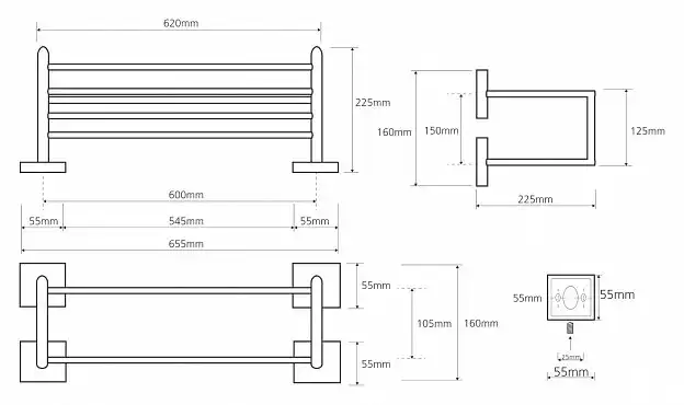 Полочка для полотенецa с вешалкой 65,5 см BEMETA BETA хром 132205102 фото 2
