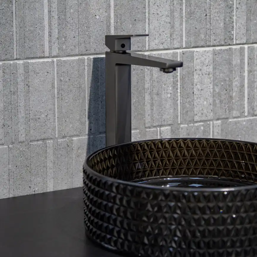 Смесители для раковины AVS NEW CUBE 811-251-GM высокий, оружейная сталь фото 9