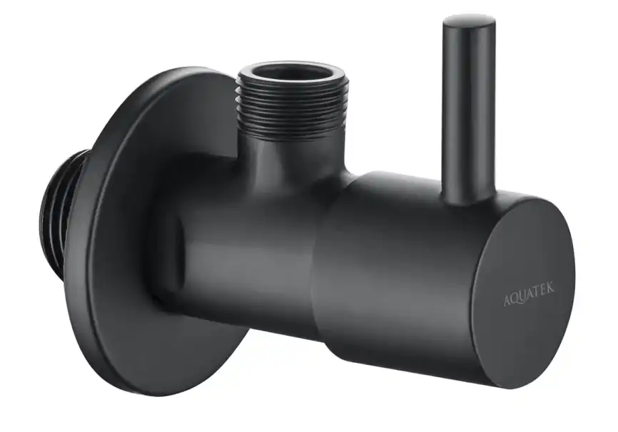 Запорный вентиль Aquatek угловой AQ2450MB, Черный матовый фото 1