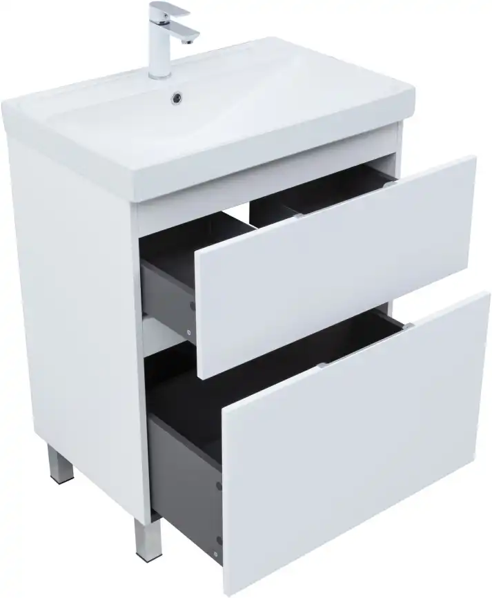 Тумба под раковину Aquanet Алвита New 70 напольная, белый матовый, 344133 фото 11