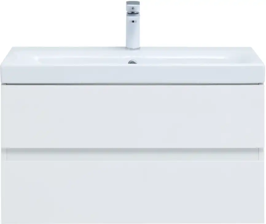 Тумба под раковину Aquanet Беркли 80 белый глянец (2 ящика) 302351 фото 4