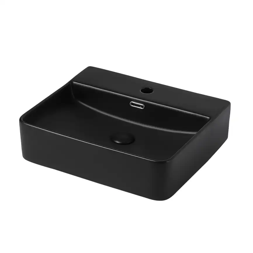 Раковина накладная ABBER RECHTECK 50х42х13 AC2203MB, прямоугольная, черная матовая фото 1