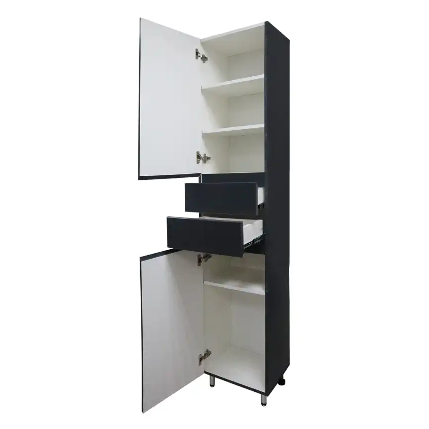 Шкаф-пенал Azario Эстима 40 CS00094560 левый напольный, Графит фото 2