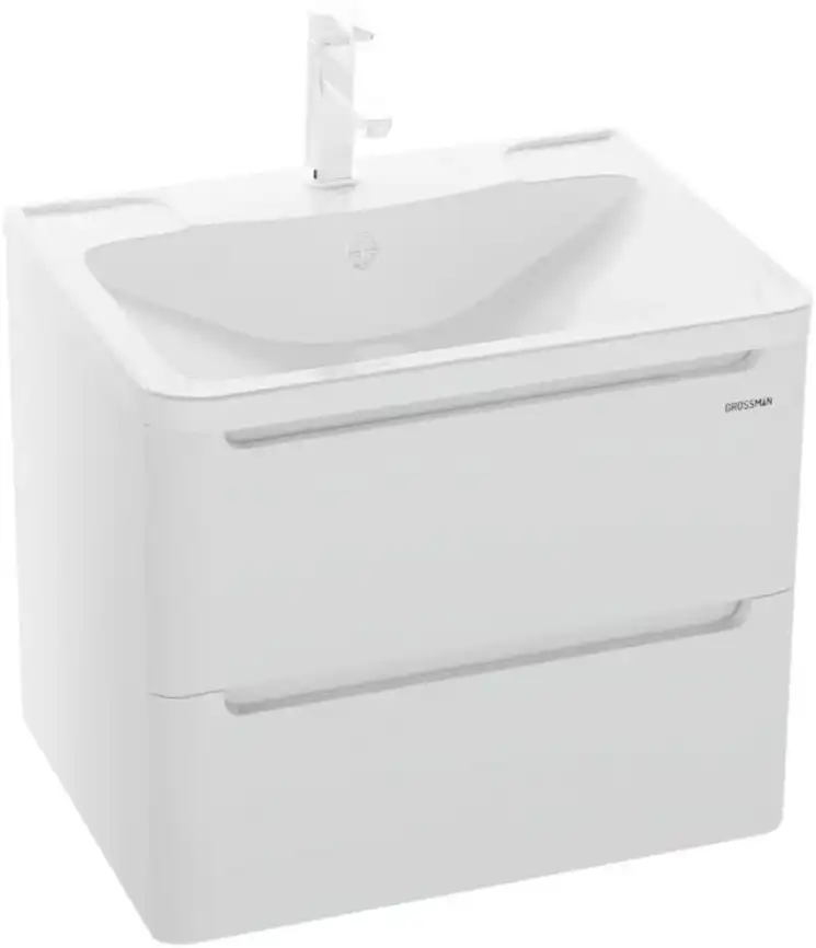 Тумба под раковину Grossman Адель 70 подвесная, белая глянцевая (107006) фото 4