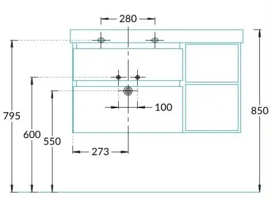 Тумба под раковину Kerama Marazzi CUBO 90 см, CUB.90.2Lh\LIM.N подвесная, Лимо фото 5